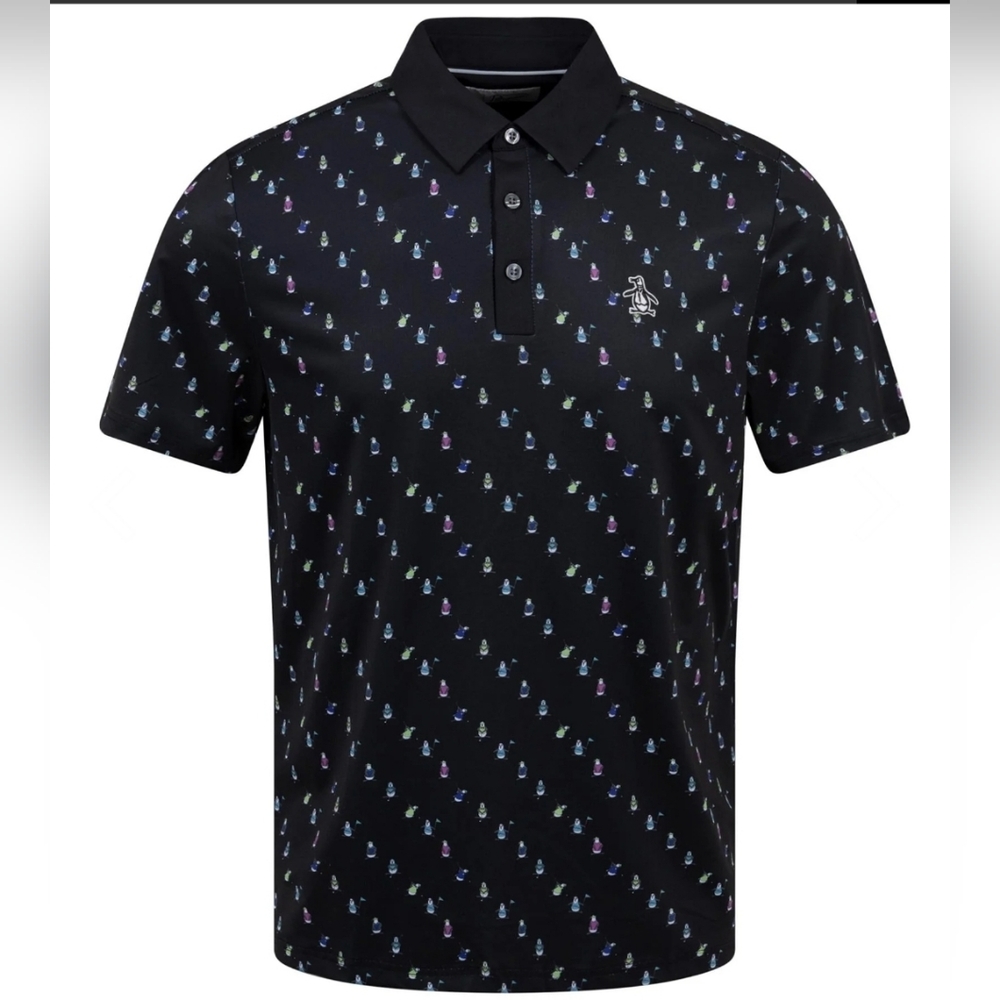 Original Penguin Pete Novelty Golf Print Polo Sz S
